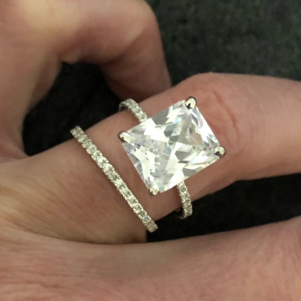 Lab Created Large Carat Wedding Set! - image 1